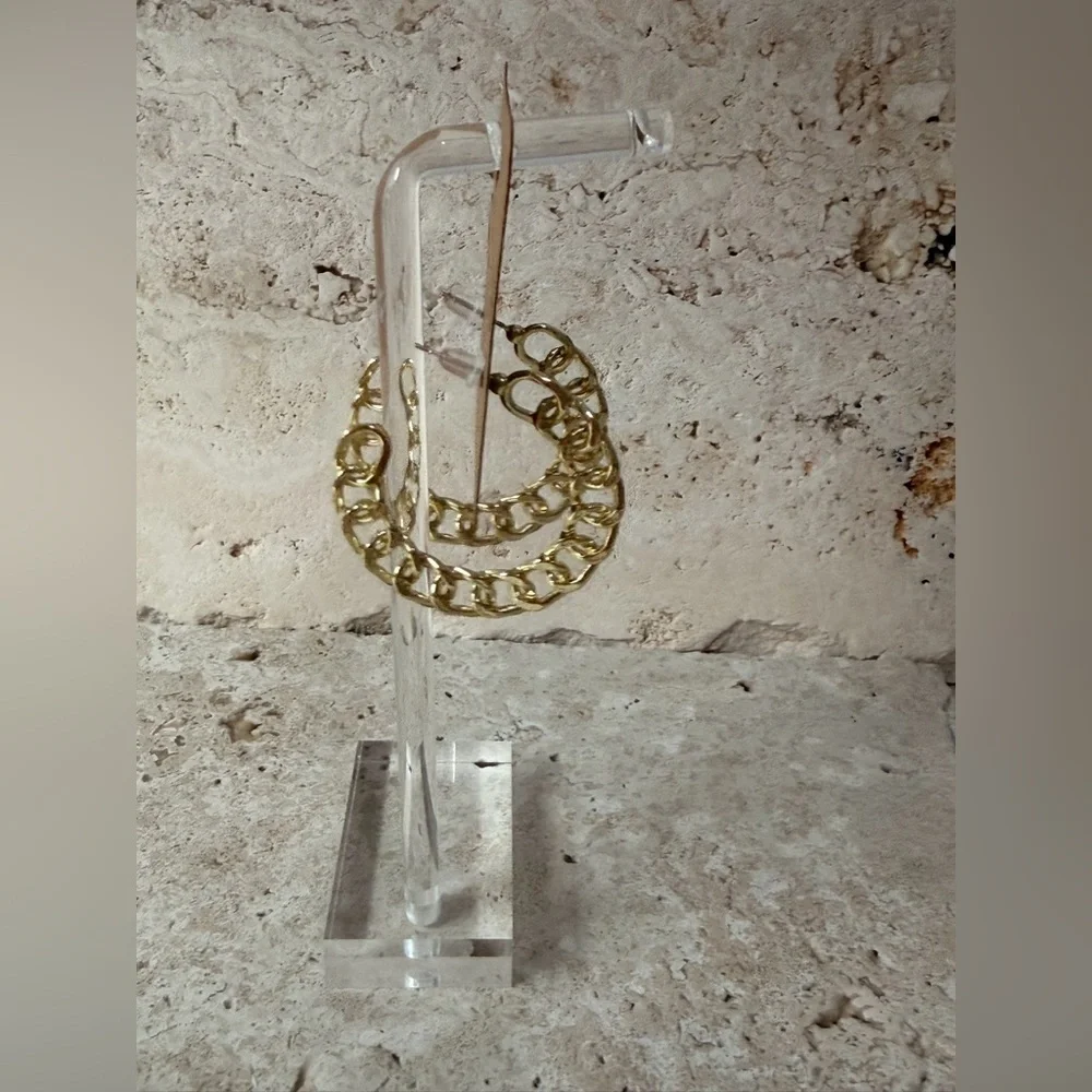 Gold Chain Hoop Earrings | Modern Minimal Statement Jewelry